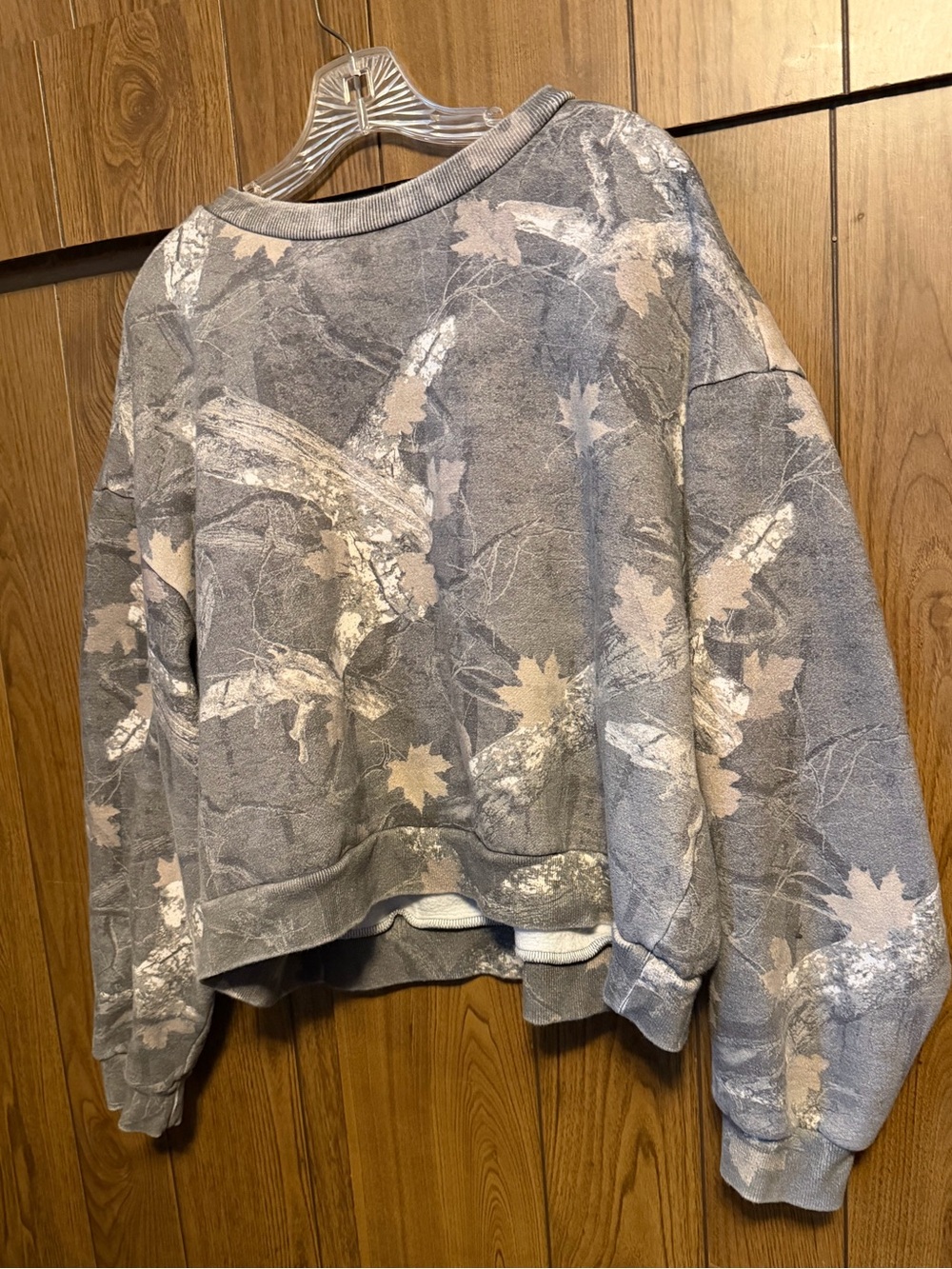 Forever 21+ Camo Crewneck Sweater Crop Top